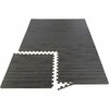 Stalwart Foam Floor Mat 6PK - 24 SQFT, Black Wood 75-6405